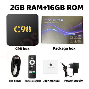 YGDS C98 Android Tv Box Android 13.0 OS Ram 4gb Rom 32gb WiFi 5G/2.4G Bluetooth Smart Tv Box 4K Ultra HD Netflix