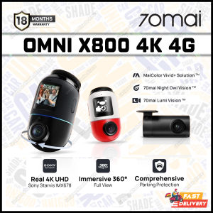 [New Launch] 70mai X800 Omni (360° Dashcam) with 4K resolution 4G GPS & AI Parking Surveillance HDR Night Vision