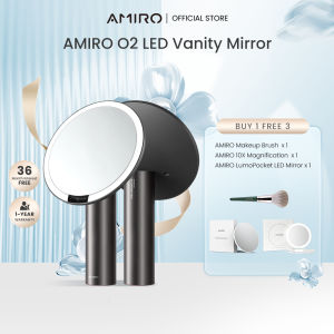 AMIRO O2 LED Vanity Mirror with 10X Mirror Black