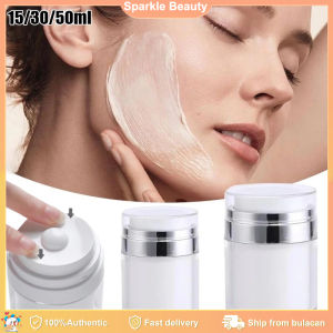 Transparent Portable Acrylic Airless Pump Jar Refillable Creams Gels Lotions Dispenser Travel Leak Proof Cosmetic Container Moisturizer Vacuum Bottle