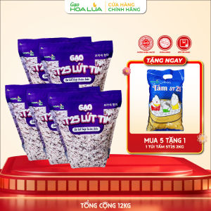 [TẶNG 2Kg Tấm ST25] COMBO 10kg Gạo ST25 Lứt Tím (Tổng 12kg)