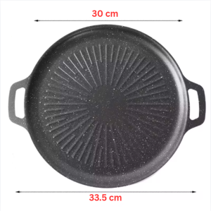 Premium Non-Stick Cast Iron BBQ Griddle Pan Thick 30cm/33.5cm 34cm/38cm for Outdoor Cooking & Grilling