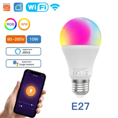 MOES WiFi Zigbee LED Light Bulb GU10 E27 E14 Candle Lamp Smart 16Million RGBCCT 2700-6500K Dimmable Light Tuya Alexa G oogle 90-250V 10W 14W 5W