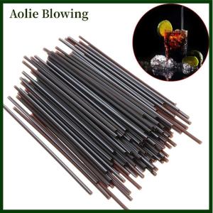 Aolie 100X Black Plastic Mini Cocktail Straws For Celebration Drinks Party Supplies