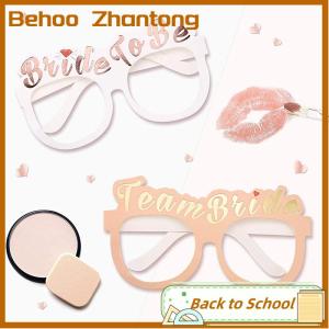 Behoo แก้วกระดาษปาร์ตี้สละโสดเจ้าสาวสีขาวสีโรสโกลด์