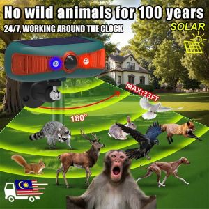 Tenaga Suria Luaran SSG halau monyet ultrasonic animal repeller 720° Full Coverage Animal Repellent Repels Birds/Lizards/Snakes/Mice/Bats/Wild Boars 猴子驱赶器