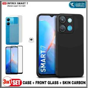 Paket 3in1 Full Case Infinix Smart 7 Smart 3 Plus Infinix S4 Casing Premium Slim Exellent Cover Free Tempered Glass Dan Garskin