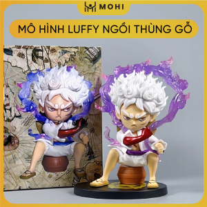 Mô hình Luffy ngồi thùng gỗ cao 17cm. Mô hình OnePiece.