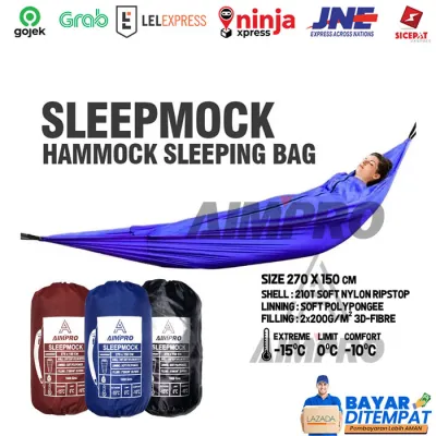 Sleepmock - Hammock Sleeping Bag Size 270x150 cm - Ayunan Gantung Dewasa Besar COD - Hamock Murah Tebal - Tempat Tidur Gantung Kasur Camping Outdoor - hamok - hemok - hanmock - Hamuk