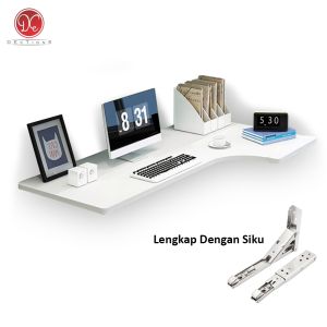 Meja Lipat Tempel Dinding Hias Kamar Aesthetic - Meja Laptop/Komputer Sudut 80x50cm Modern Minimalis