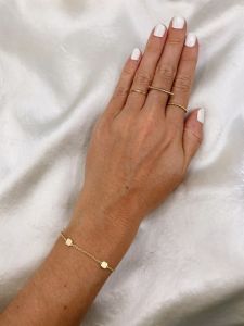 925 ชุบทองแท้ 18 กะรัต สร้อยข้อมือ ประดับด้วยสี่เหลี่ยมเล็กๆ