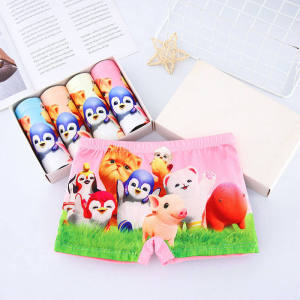 Wanders กางเกงชั้นในเด็ก กางเกงชั้นในค้างคาว บ็อกเซอร์ เด็กชายและเด็กหญิง 4 ชุด เด็กประถม เด็ก เด็กชายและเด็กหญิง กางเกงบ็อกเซอร์