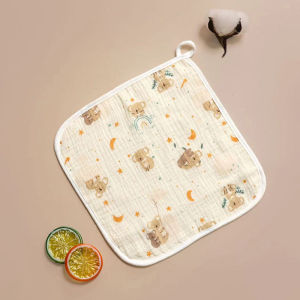 ผ้าเช็ดหน้าเด็ก ผ้าเช็ดปาก เนื้อผ้านุ่มมม ลายน่ารัก ขนาด25x25cm หน้า4ชั้น