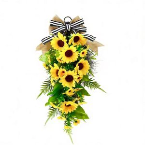 New simulated sunflower teardrop garland garden style bouquet of real and fake flowers courtyard garden decorations