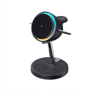 BELLSTAR 3 in 1 Magnetic Wireless Charger Stand 15W Fast Charging Station RGB Night Light iPhone Apple Watch AirPods SG Stock
