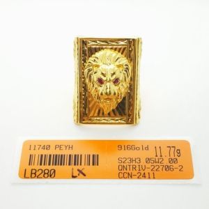Yon Hing Cincin Biscuit Lion King 11.77g Saiz 23 Emas 916