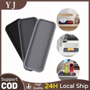 Silicone Draining Pad: Kitchen Sink Organizer & Fruit Vegetable Drain Tray