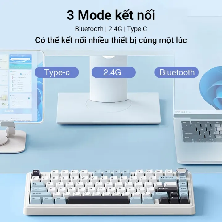 [Quà Tặng bộ vs bàn phím 7 in 1]Bàn phím cơ AULA F75 mạch xuôi 3 Mode 4000 maH - Full key hotswappable - 75% - BH 12T | BigBuy360 - bigbuy360.vn