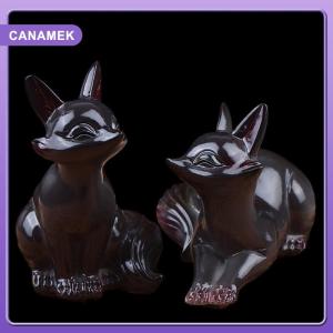 【CANAMEK】 Cute Fox Color-Changing Tea Pet Ornament Creative Tea Ceremony Accessories Home Desktop Small Fox Figurines Decoration