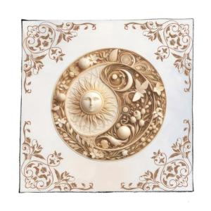 Sun Flower Pattern Astrology Tablecloth Altars Cloth Square Divinations Card Table Cloth Witchcrafts Deck Cloth