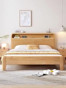 [CozyNest ]Solid Wood Bed Rubber Wood Bed Bedroom Bed  Single/Double Bed King/Queen Bed Bedframe Wooden Bed