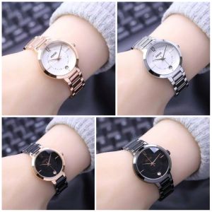Jam Tangan Wanita Elegan Rantai Kaca Belimbing Tanggal Aktif