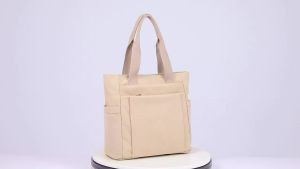 New multi-layer canvas tote bag for women large-capacity vintage simple handbag versatile shoulder bag for commuting