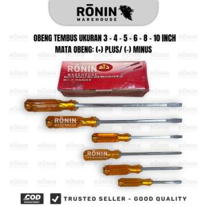 ATS Obeng Tembus Gagang Plastik 3 4 5 6 8 10 +- Plus Minus Ketok