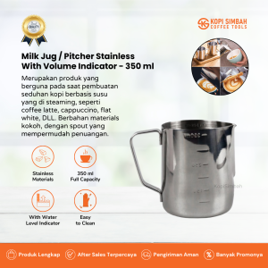 Milk Jug Latte Art 350 ml Milkjug Full Stainless with bar Pitcher Susu Kopi Late