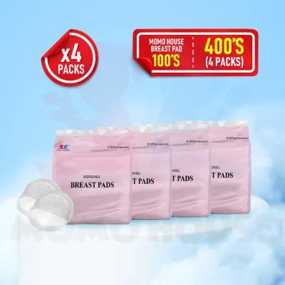 [4 packs - 400pcs] MOMO HOUSE Disposable Breast Pad Breastpad - 150ml absorption