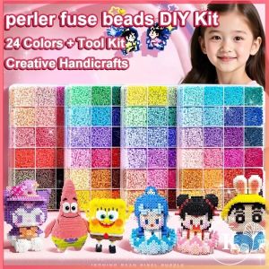 DIY Perler Fuse Beads Kit Childrens Hand Crafts Educational Toys With Tools For Girl Kid