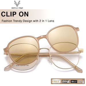 Gentle Fawn Kacamata ClipOn Polarized Style Kotak Simple Tr+Metal Bisa Minus Multifungsi  8308