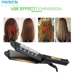 ANSEN Hair Straightener and Curler 2 in 1 Professional Flat Iron Hair Straightener LCD Display