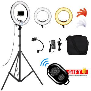Selens 14 inch LED Ring Light Photography Beauty Ringlight with Light Stand Tripod With Free Phone Remote Makeup Videos Vlog Live Broadcast