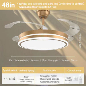 Ceiling Fan Ceiling Fan With Light Variable Frequency Remote Control Fan Light Energy Saving LED Fan Light