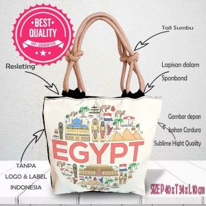 ALVYSTREET | Totebag Motif Egypt | Printing | Souvenir Mesir | Grosir | Tanpa Label Watermark | 3 Motif