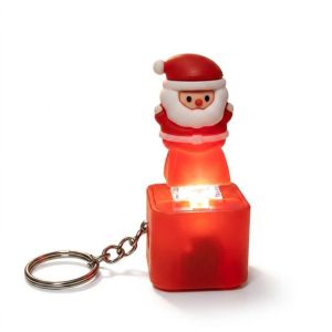 MYTHIS Santa Claus Christmas Fidget Button Keychain Light Up Rechargeable Clicky Animal Keycap Sound Finger Button Clicker Xmas Gifts