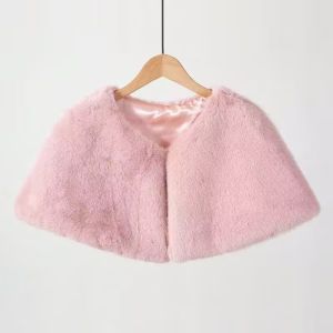 J9YXDU Faux Rabbit Fur Imitation Mink Fur Scarf Neck Warmer Thicken Plush Scarf Elegant Pure Color Fur Plush Cloak For Girls