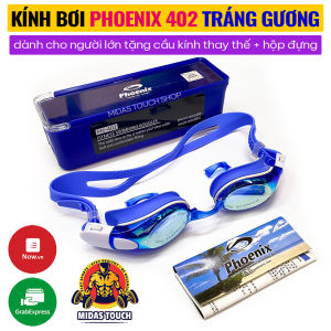 Kính Bơi Phoenix 402 Tráng Gương Cao Cấp dành cho Người Lớn Trẻ Em Trên 12 tuổi - Tặng hộp đựng và 2 cầu kính thay thế - Cam Kết Sản Phẩm Như Hình Chất Lượng Phù Hợp Với Giá Tiền Bền Đẹp