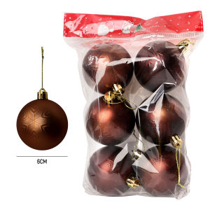 YESPERY 6Pcs Snowflake Relief Christmas Balls Electroplated Matte Mirror Balls Christmas Tree Hanging Ornaments Party Christmas Decoration