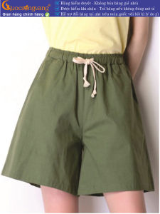 Quần short nữ vải sợi lanh pha bông lưng thun GLQ114 Cuocsongvang