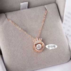 [ Terbaru ] Kalung Titanium Gold Wanita Anti Karat Selamanya / Kalung Titanium Wanita Liontin Mahkota / Kalung Wanita Anti Karat / Kalung Titanium Wanita Import