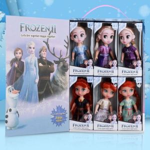 FUNToy Mainan Boneka Frozen set New Boneka Princess Set 6inch Dengan Peliharaan Bermain Mainan Anak Perempuan Rumah Dikemas dalam kotak hadiah
