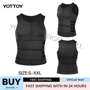 YOTTOY Men Body Shaper Waist Trainer Vest Slimming Sauna Sweat Compression Undershirt Shapewear Fat Burner Workout Tank Tops