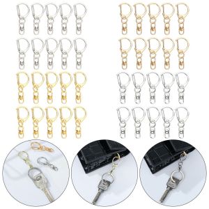 CHUAN 10Pcs Metal Split Ring DIY KeyChain Bags Strap Buckles Collar Carabiner Snap Hook Lobster Clasp
