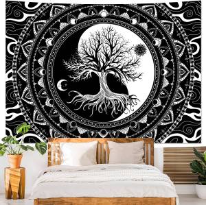 พรม Boho Wall Tapestry ตกแต่งห้อง Tapestry แขวน Mandala พื้นหลังผ้าม่านตกแต่งผ้า