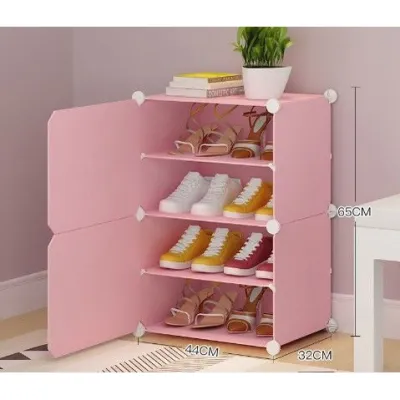 MẪU MỚI] TỦ giày tủ giày nhựa đa năng Tủ nhựa để giày dép kiểu mới lắp ghép thông minh 4 ô để được 8 đôi giày