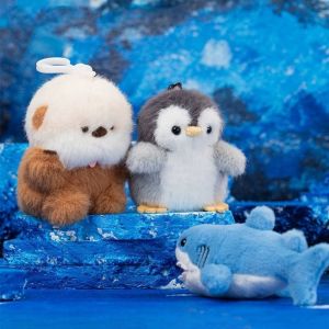 MINIFELE 262 Cute Dolphin Shark Plush Toy Ocean Series Adorable Dolls Pendant Trendy Soft Bag Decor Kids Gifts