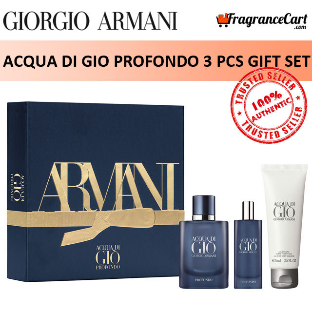 Giorgio Armani Acqua di Gio Profondo 3 Pcs Gift Set for Men 75ml