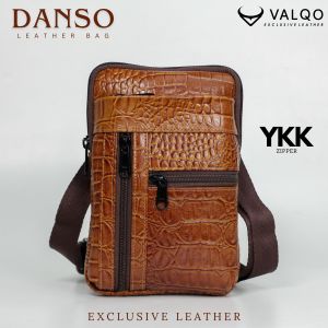 [VALQO] DANSO Tas Kulit Sapi Selempang Ukuran Kecil Muat Tempat HP Pria Wanita
